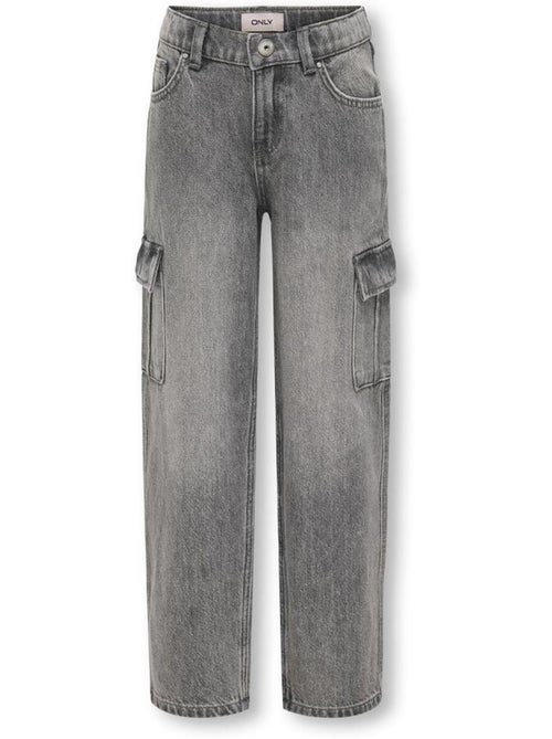 Jeans Largos Cinzentos Harmony para Criança ONLY - Kiabi Jeans Largos Cinzentos Harmony para Criança ONLY - Kiabi