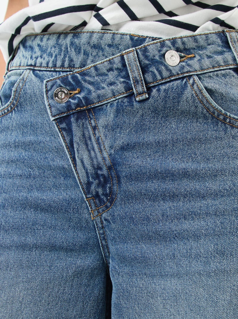 Jeans largos com abertura dupla abotoada Azul - Kiabi