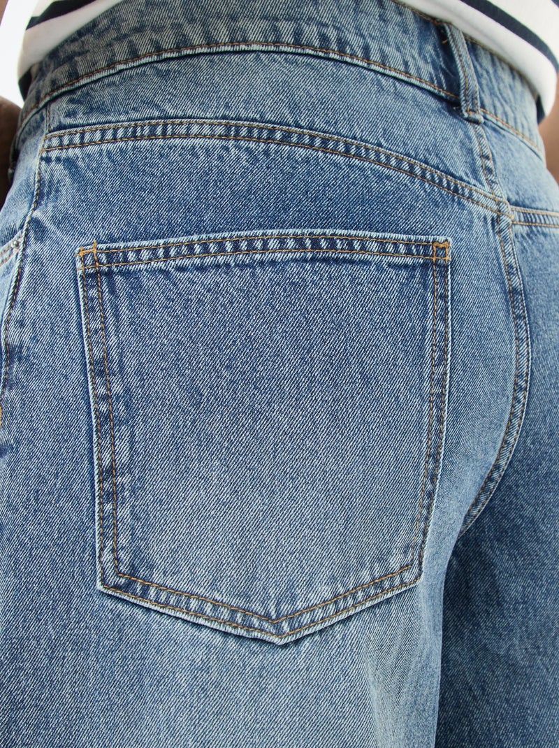Jeans largos com abertura dupla abotoada Azul - Kiabi