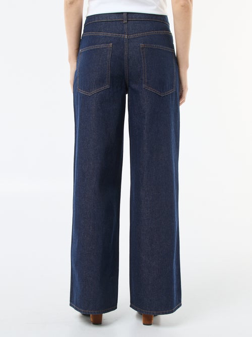 Jeans largos com abertura dupla abotoada - Kiabi