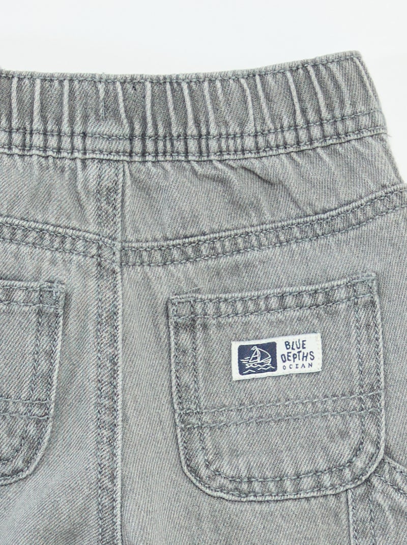 Jeans largos com cintura ajustável Cinza - Kiabi