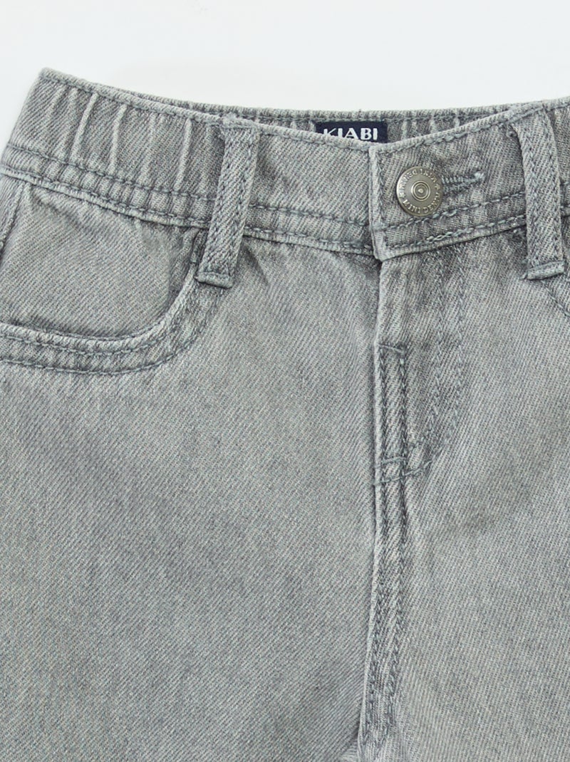 Jeans largos com cintura ajustável Cinza - Kiabi