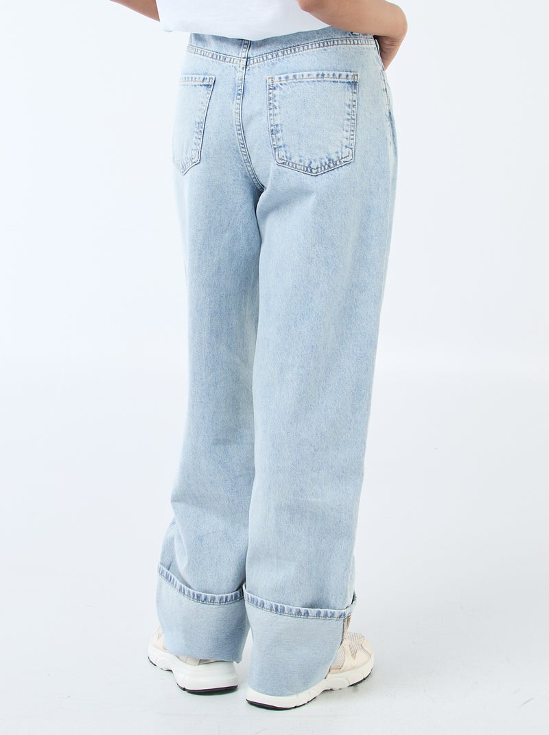 Jeans largos com dobra Azul - Kiabi
