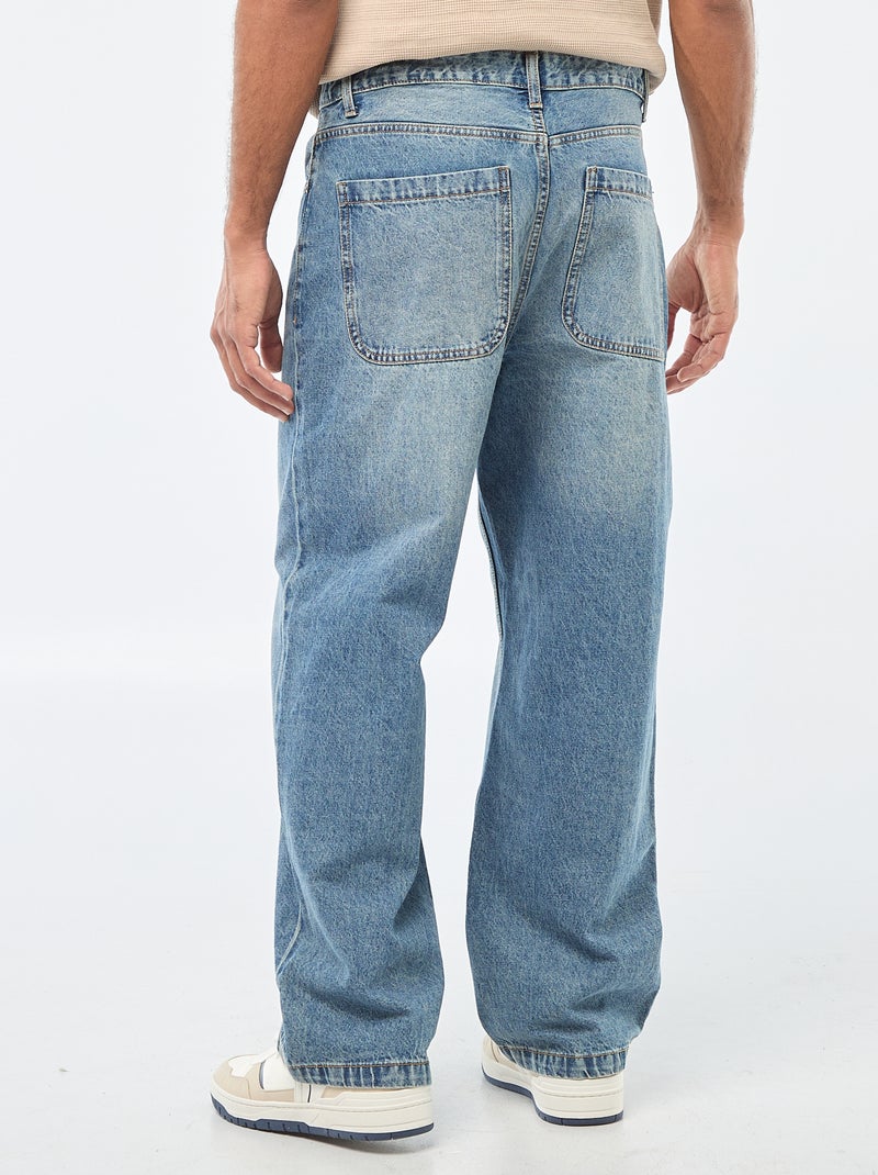 Jeans largos / corte relaxed fit com 5 bolsos Azul - Kiabi