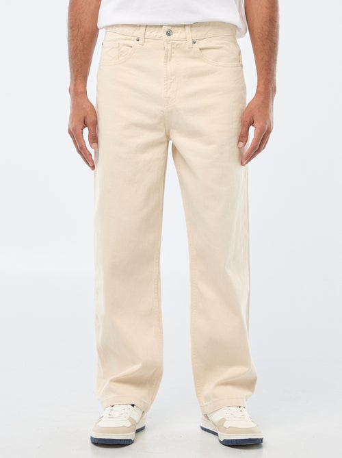 Jeans largos / corte relaxed fit com 5 bolsos - Kiabi