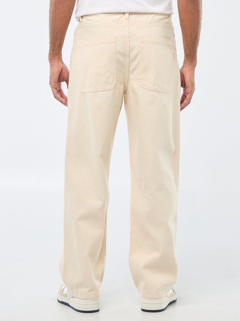 Jeans largos / corte relaxed fit com 5 bolsos Branco - Kiabi