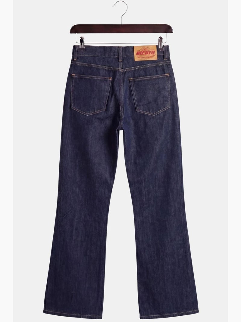 Jeans masculinos de cintura média com perna boca de sino giesto Azul-ultramar - Kiabi