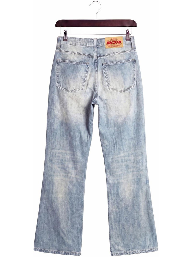 Jeans masculinos flare de cintura média giesto Azul claro - Kiabi