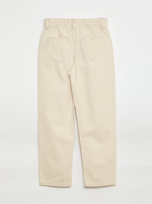 Jeans mom com bolsos em forma de coração - Kiabi