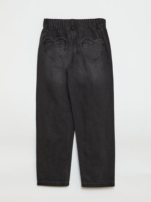 Jeans mom com bolsos em forma de coração - Kiabi