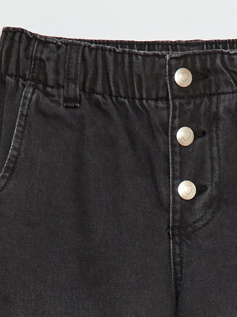 Jeans mom com bolsos em forma de coração Preto - Kiabi