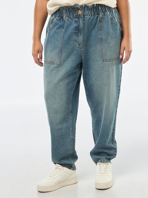 Jeans Mom com cintura elástica - Kiabi