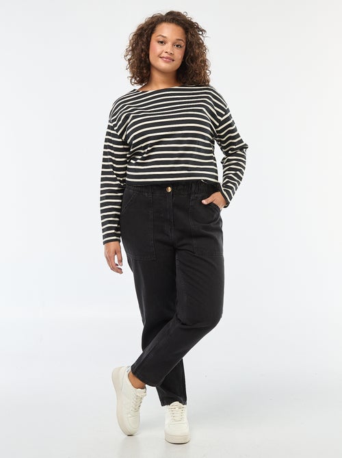 Jeans Mom com cintura elástica - Kiabi