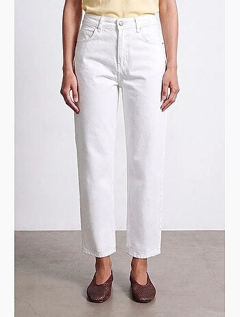 Jeans mom de cintura alta e perna larga dilvin