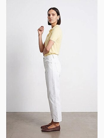 Jeans mom de cintura alta e perna larga dilvin