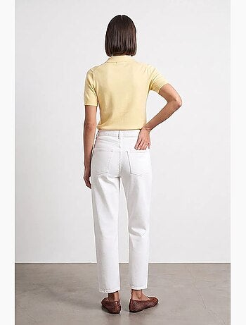 Jeans mom de cintura alta e perna larga dilvin