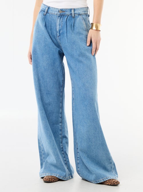 Jeans palazzo de corte largo e cintura subida - Kiabi