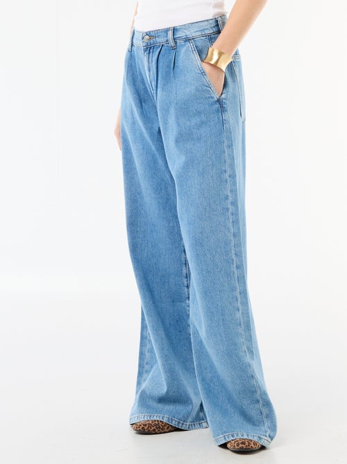 Jeans palazzo de corte largo e cintura subida - Kiabi