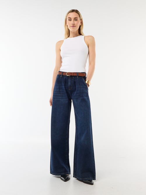 Jeans palazzo de corte largo e cintura subida - Kiabi