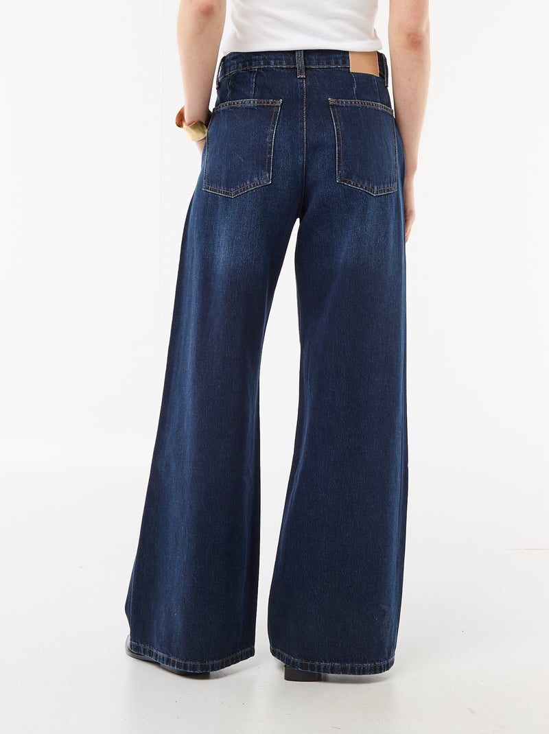 Jeans palazzo de corte largo e cintura subida Azul - Kiabi