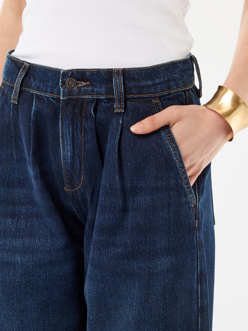 Jeans palazzo de corte largo e cintura subida Azul - Kiabi