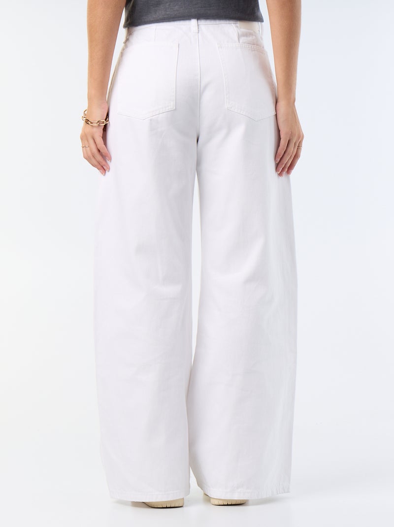 Jeans palazzo de corte largo e cintura subida Branco - Kiabi