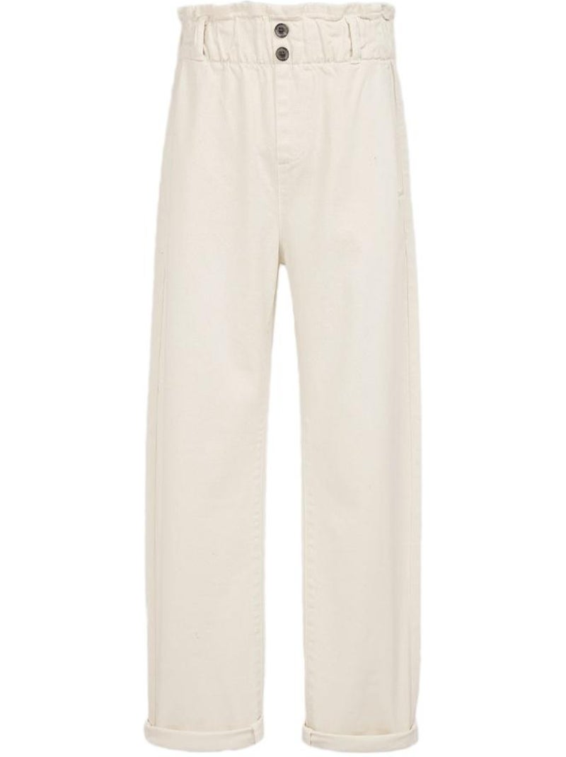Jeans Paperbag Branco para Menina Teddy Smith Branco - Kiabi