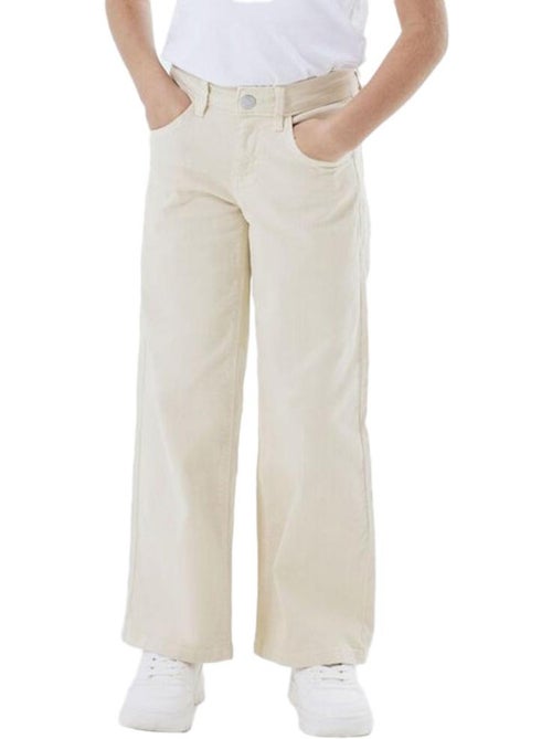 Jeans Regular Bege para Menina Name it Wide 1115 - Kiabi Jeans Regular Bege para Menina Name it Wide 1115 - Kiabi