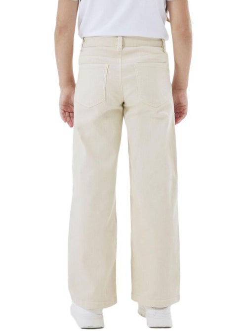Jeans Regular Bege para Menina Name it Wide 1115 - Kiabi Jeans Regular Bege para Menina Name it Wide 1115 - Kiabi