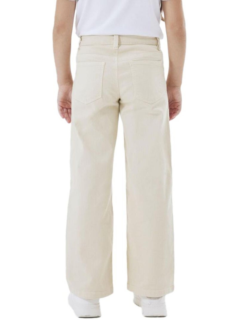 Jeans Regular Bege para Menina Name it Wide 1115 Bege - Kiabi