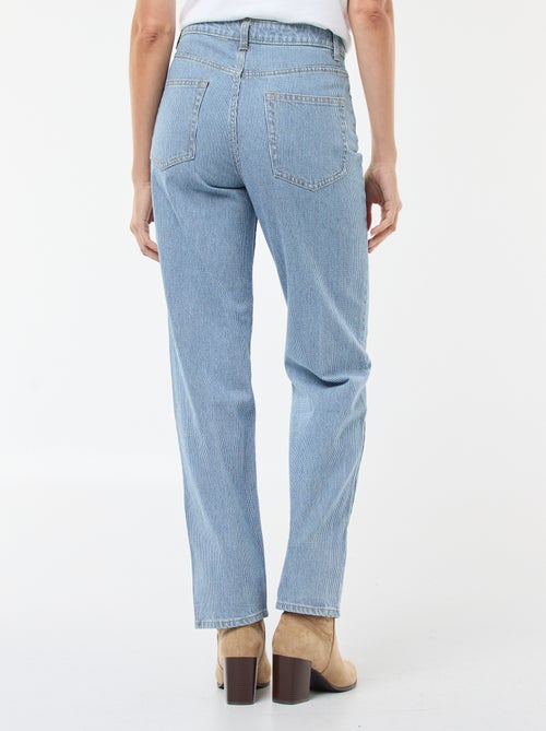 Jeans regular com linhas em algodão - Kiabi