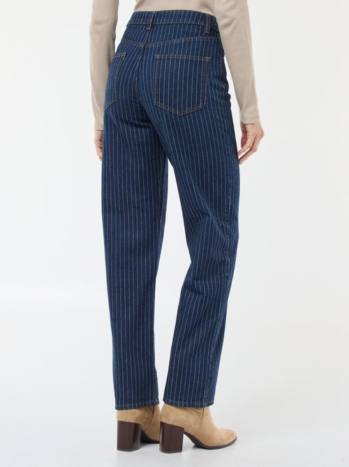 Jeans regular com linhas em algodão - Kiabi