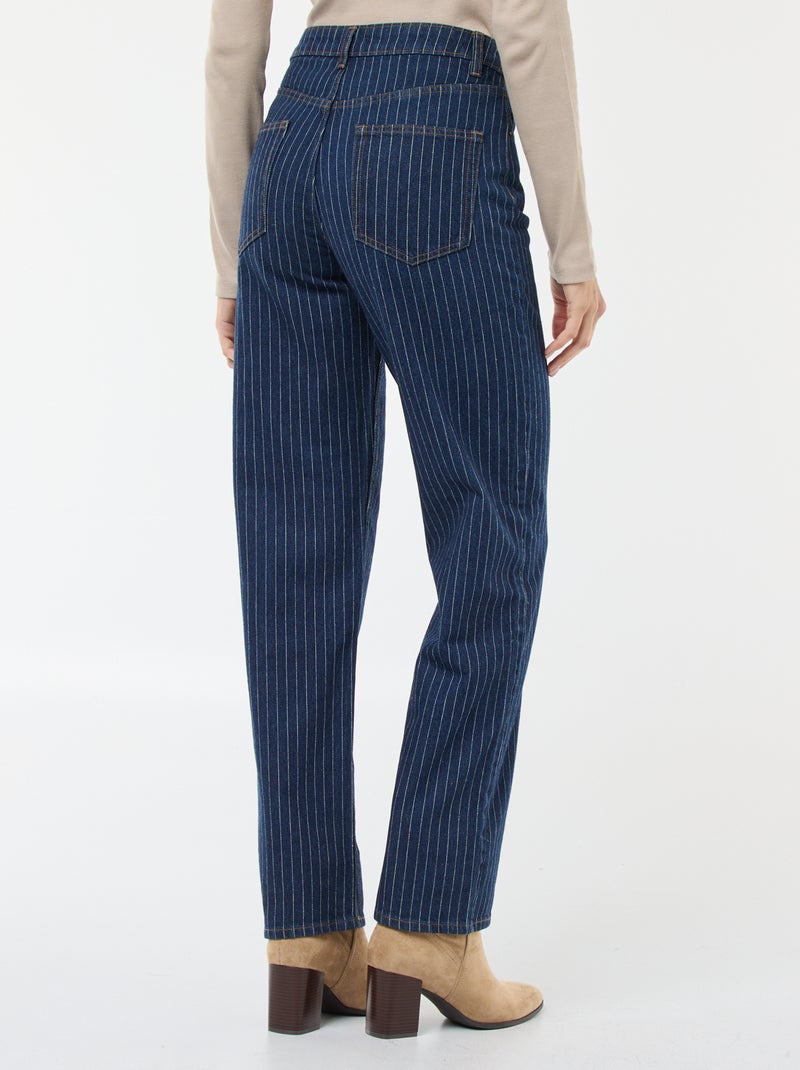 Jeans regular com linhas em algodão Azul - Kiabi