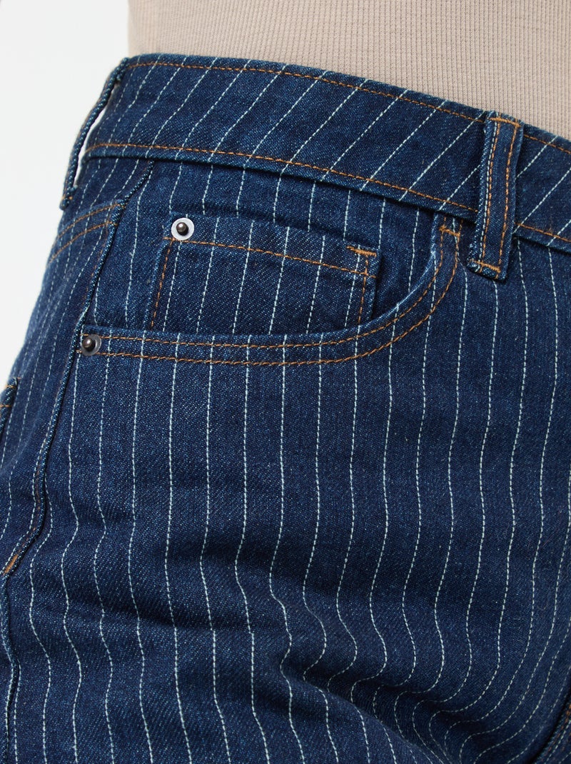 Jeans regular com linhas em algodão Azul - Kiabi