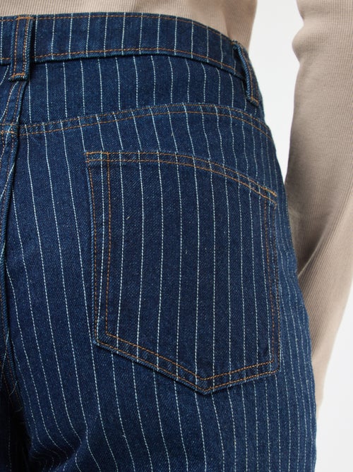 Jeans regular com linhas em algodão - Kiabi