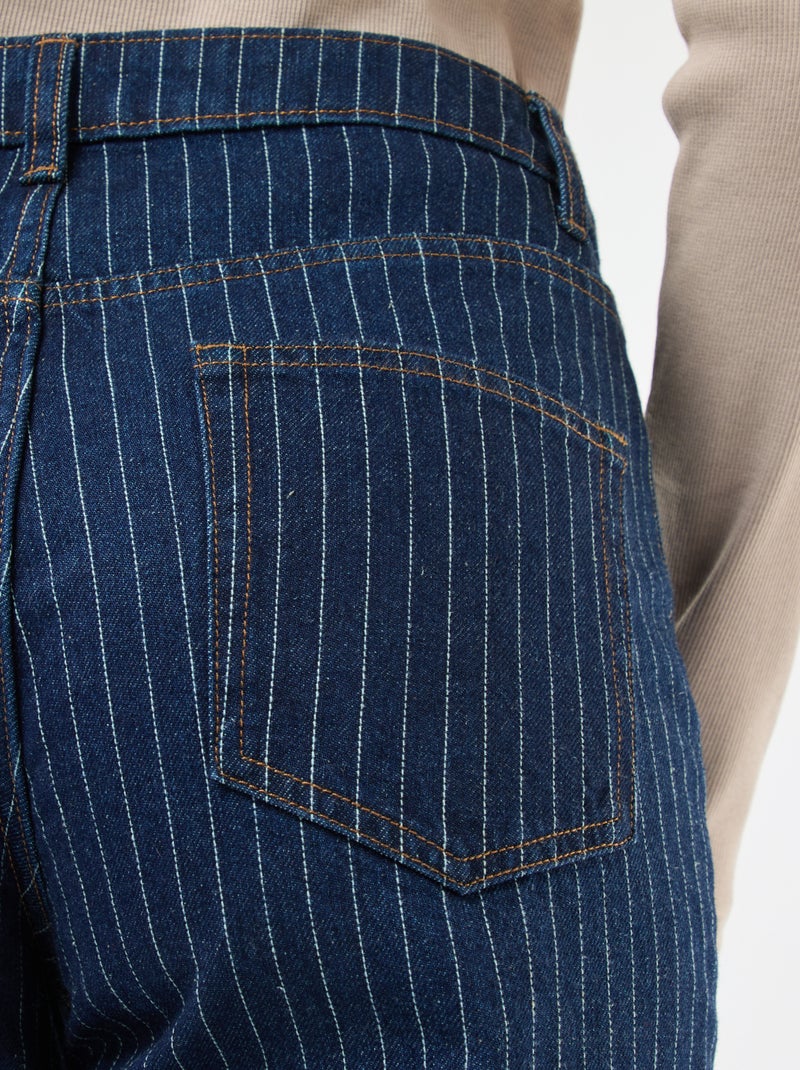 Jeans regular com linhas em algodão Azul - Kiabi