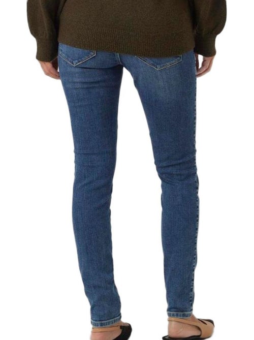 Jeans Regular Fit Mamalicious Destroyed para Mulher Azul - Kiabi Jeans Regular Fit Mamalicious Destroyed para Mulher Azul - Kiabi