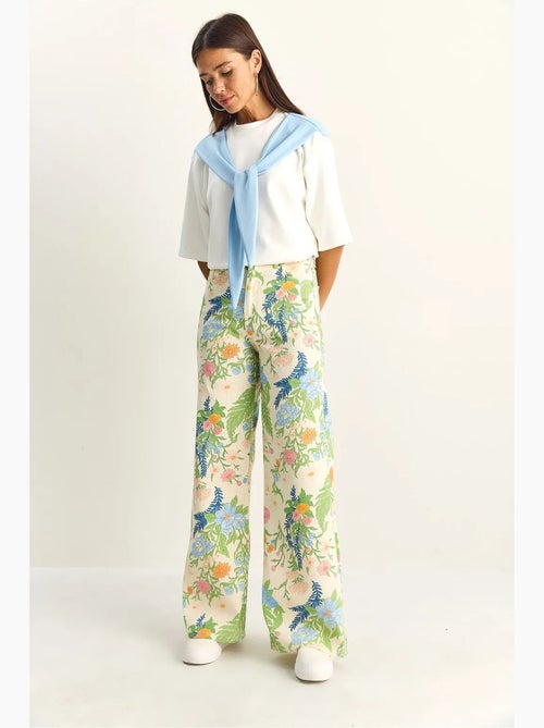 Jeans reto de cintura subida estampado paisley lucci - Kiabi