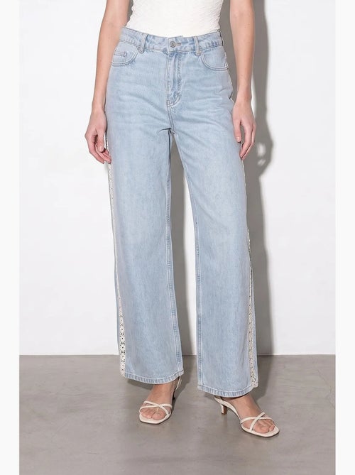 Jeans retos bordados de cintura alta dilvin - Kiabi
