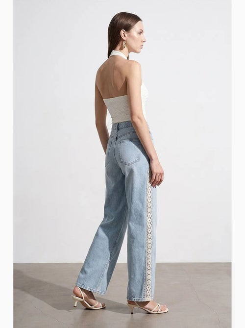 Jeans retos bordados de cintura alta dilvin - Kiabi