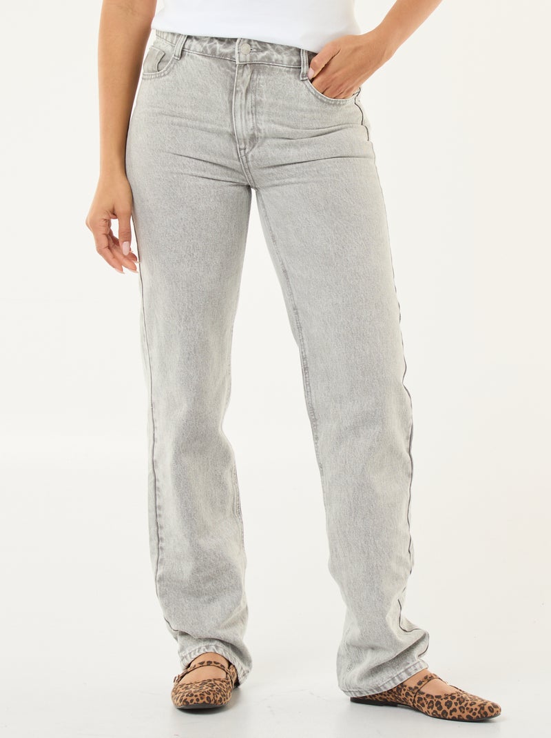 Jeans retos em ganga de algodão Cinza - Kiabi