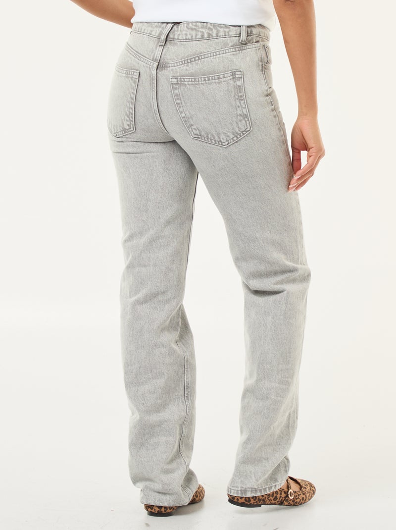 Jeans retos em ganga de algodão Cinza - Kiabi