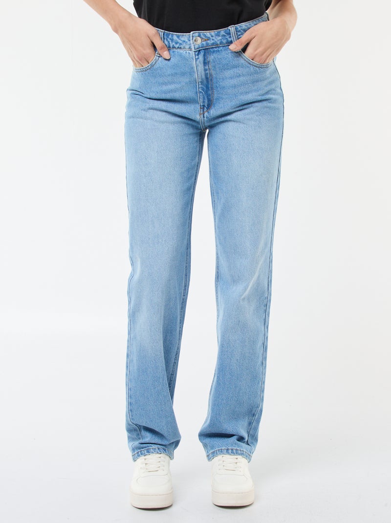 Jeans retos regular fit em algodão - L28 Azul - Kiabi