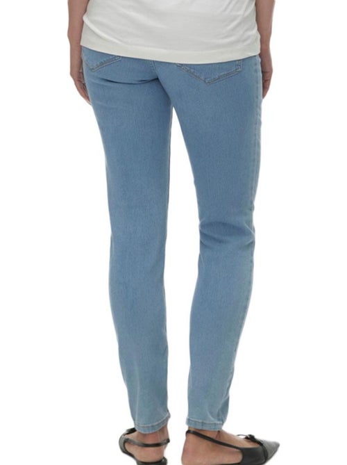 Jeans Skinny Azuis Claros Destruídos Mamalicious para Mulher - Kiabi Jeans Skinny Azuis Claros Destruídos Mamalicious para Mulher - Kiabi
