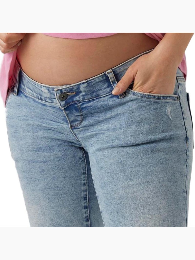 Jeans Slim Azuis de Grávida Mamalicious Barka Azul - Kiabi