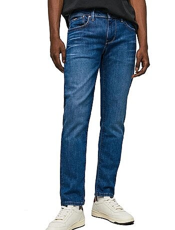 Jeans slim azul para homem pepe jeans hatches