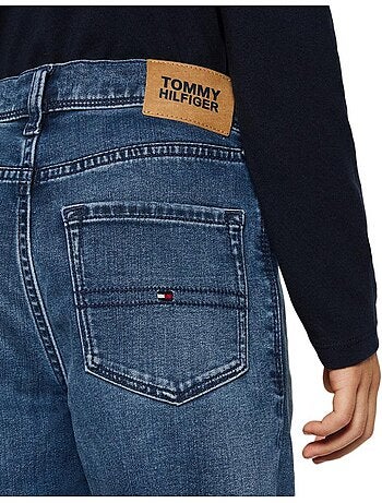 Jeans slim azul para menino tommy hilfiger scanton kb0kb09181