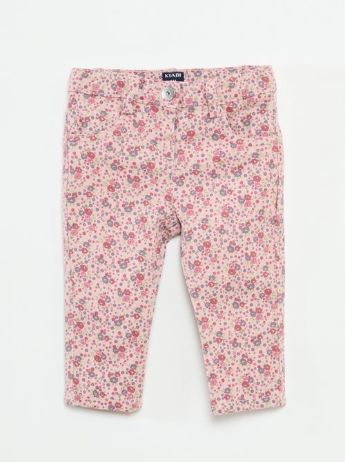 Jeans slim com padrão floral - Kiabi
