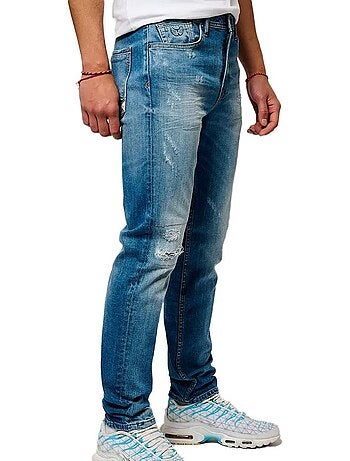Jeans slim darko kaporal para homem azul lavado