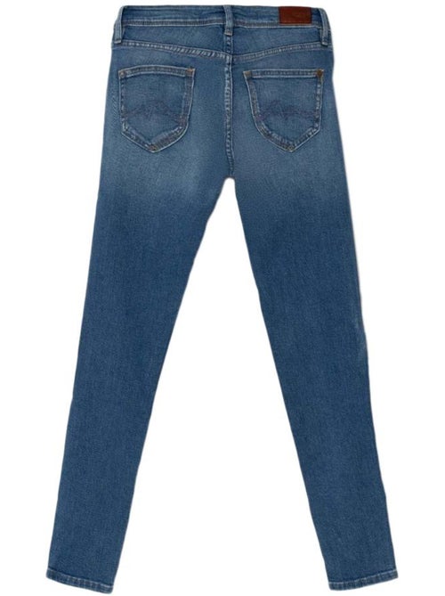 Jeans Slim de Cintura Alta Azul para Menina Pepe Jeans Pixlette - Kiabi Jeans Slim de Cintura Alta Azul para Menina Pepe Jeans Pixlette - Kiabi